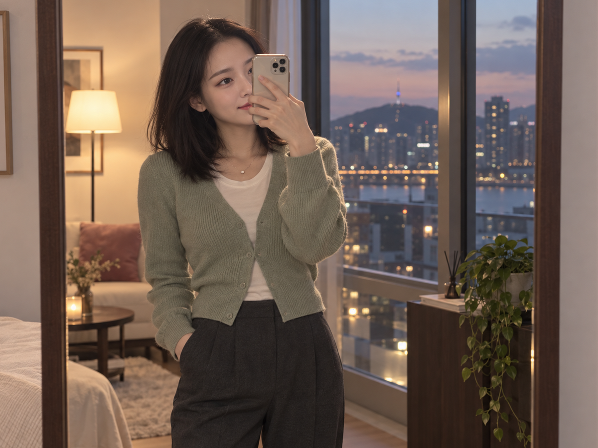 인천광역시 남동구 소래포구 이동과 방문 일정을 안내하는 젊은 성인 한국 여성 관리사